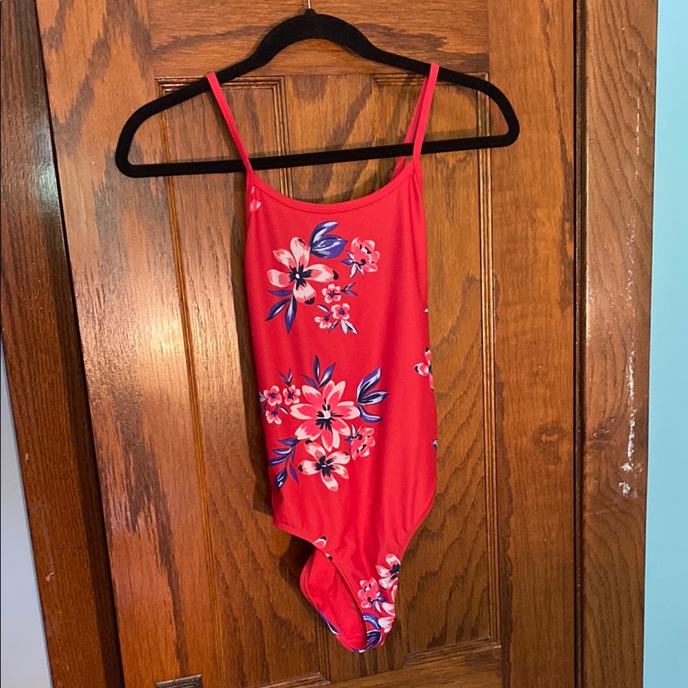 Red Floral One-Piece Swimsuit